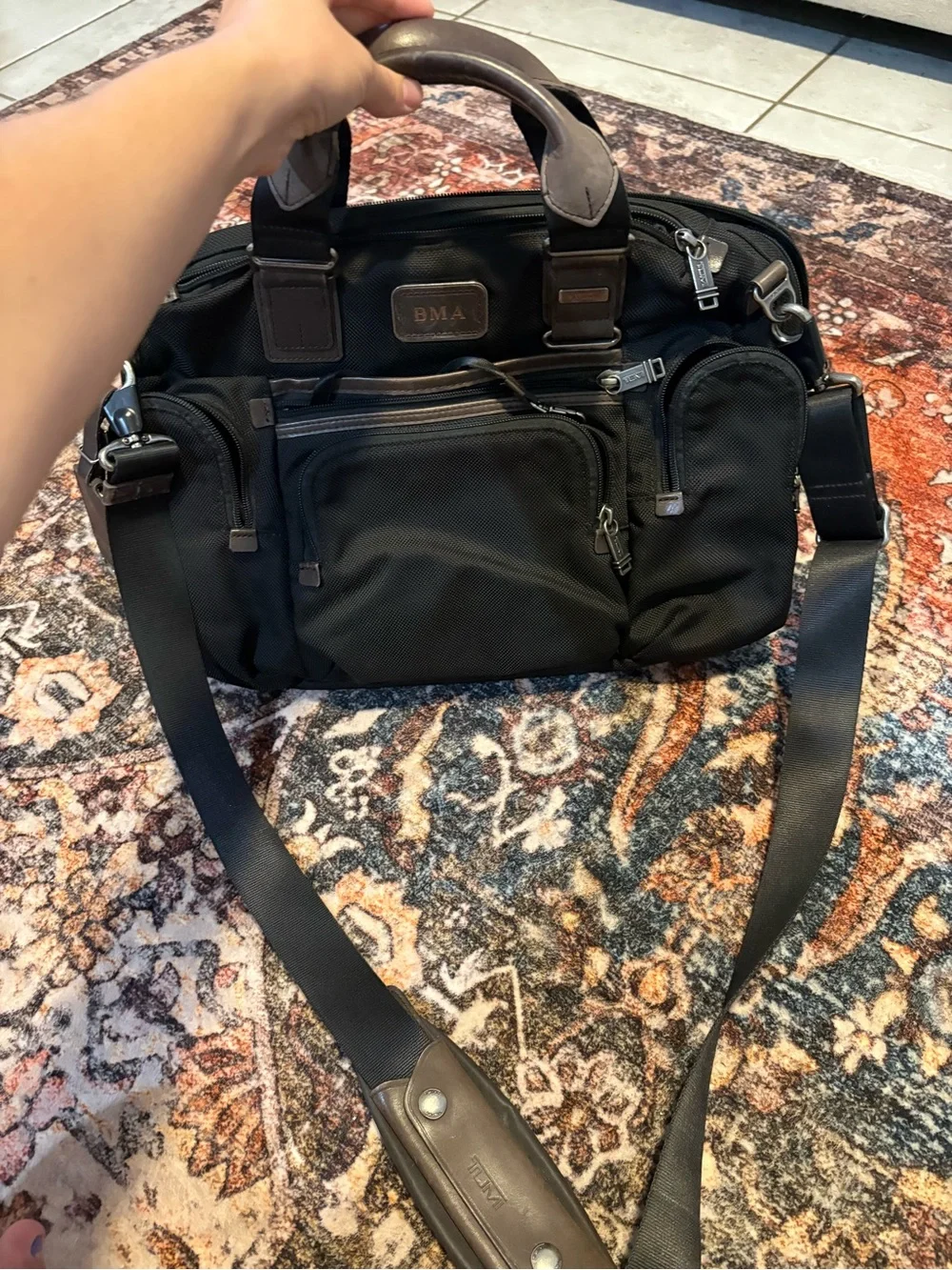 TUMI ALPHA BRAVO BLACK Black Men's Multi-Pocket Messenger Bag